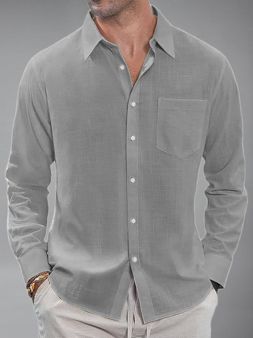 Yugnik Cotton Blend Slim Fit Full Sleeves Men's Formal Shirt - Grey ( Pack of 1 ) Yugnik Cotton Blend Slim Fit Full Sleeves Men's Formal Shirt - Grey ( Pack of 1 )