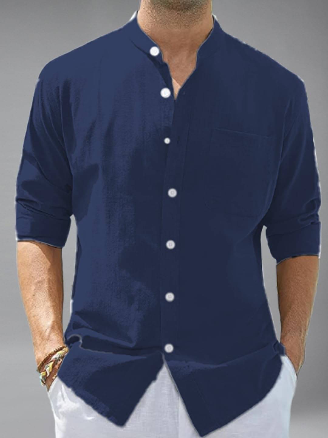 Yugnik Cotton Blend Slim Fit Full Sleeves Men's Formal Shirt - Navy ( Pack of 1 )     			Yugnik Cotton Blend Slim Fit Full Sleeves Men's Formal Shirt - Navy ( Pack of 1 )