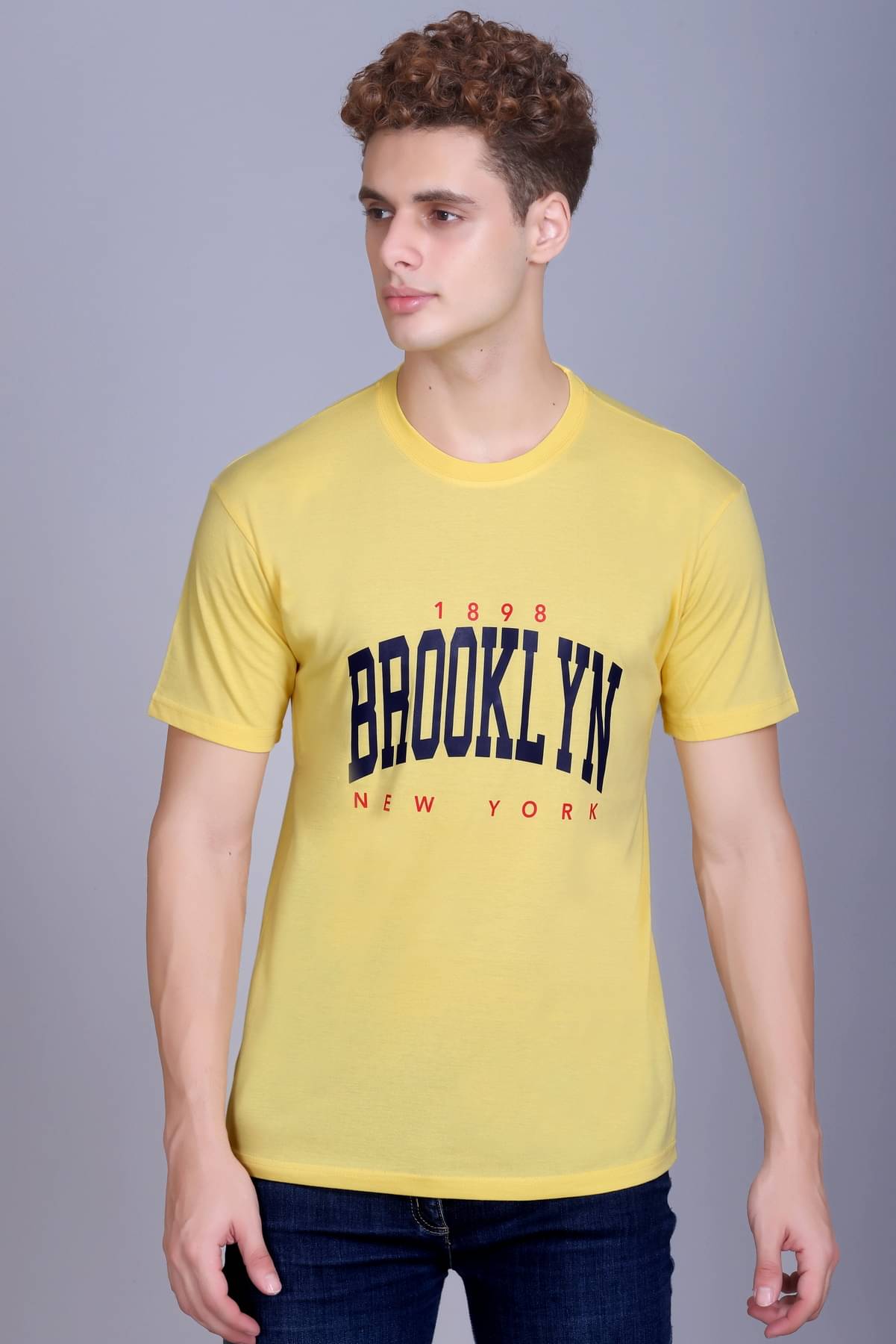 Zeffit Men Cotton Blend Regular Fit Printed T-Shirt ( Yellow ) Zeffit Men Cotton Blend Regular Fit Printed T-Shirt ( Yellow )