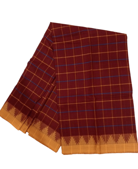     			chettinad cotton saree Cotton Woven Chettinad Saree Without Blouse Piece ( Maroon,Gold )
