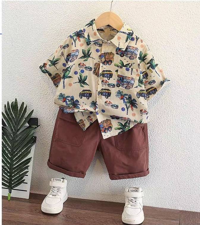 fastdeal Pack of 1 Baby Boys Cotton Blend Shirt & Shorts Set ( Brown ) fastdeal Pack of 1 Baby Boys Cotton Blend Shirt & Shorts Set ( Brown )
