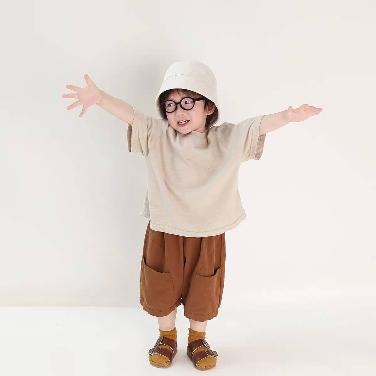     			fastdeal Pack of 1 Baby Boys Cotton Blend T-Shirt & Capris Set ( Beige )
