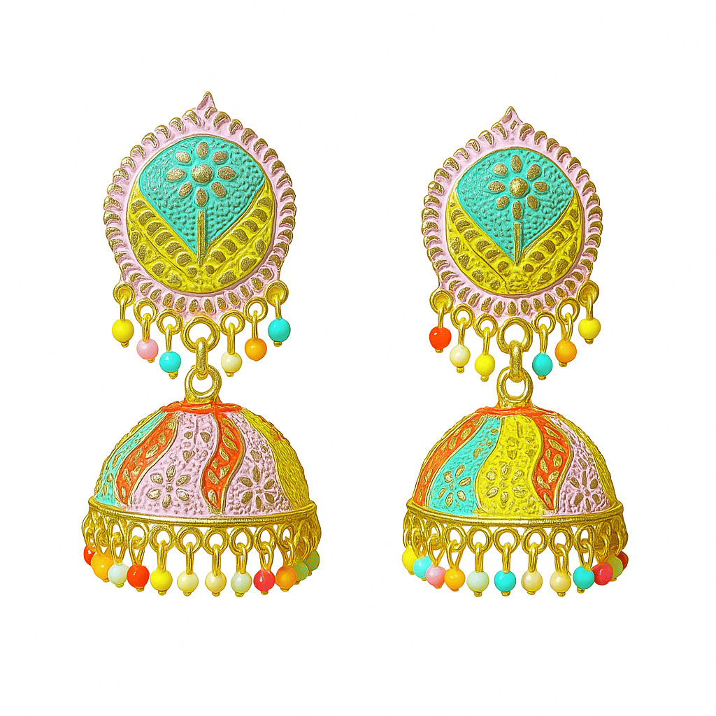     			Flauri Multi Color Jhumki Earrings ( Pack of 1 )