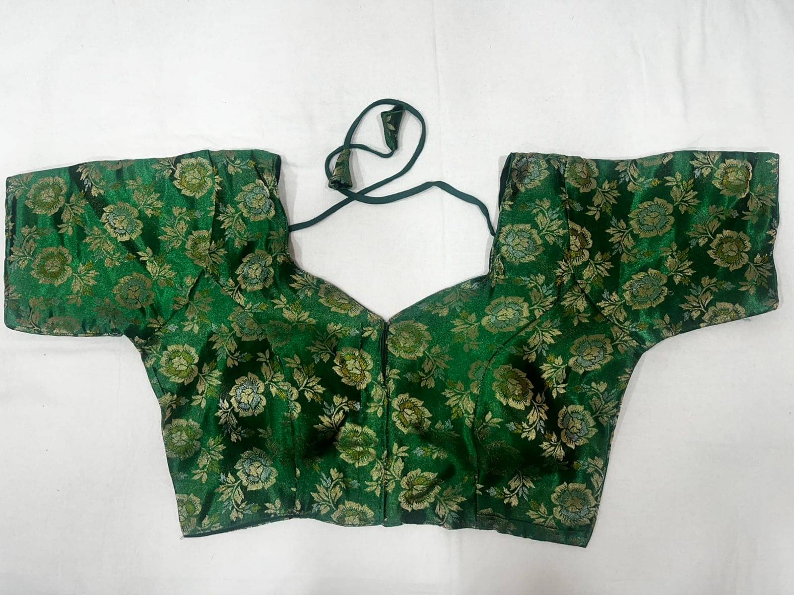     			KALAVATI FASHION Green Readymade with Pad Brocade Women's Blouse ( Pack of 1 )