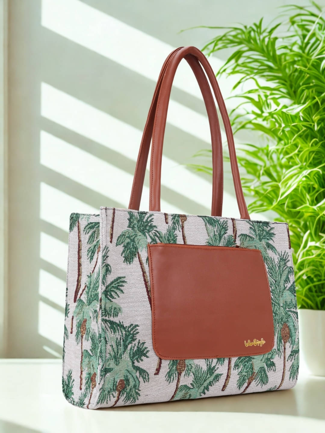    			LIKE STYLE Shoulder Bag Jute Set of 1 ( Green )