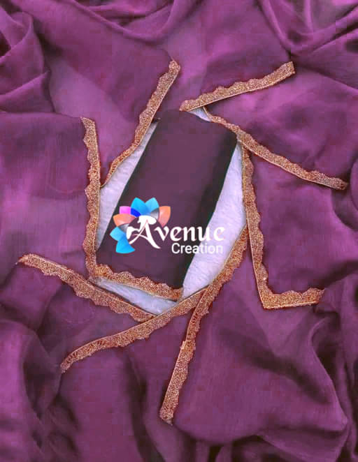 Sareez House Chiffon Dyed Regular Saree With Unstitched Blouse Piece ( Purple ) Sareez House Chiffon Dyed Regular Saree With Unstitched Blouse Piece ( Purple )