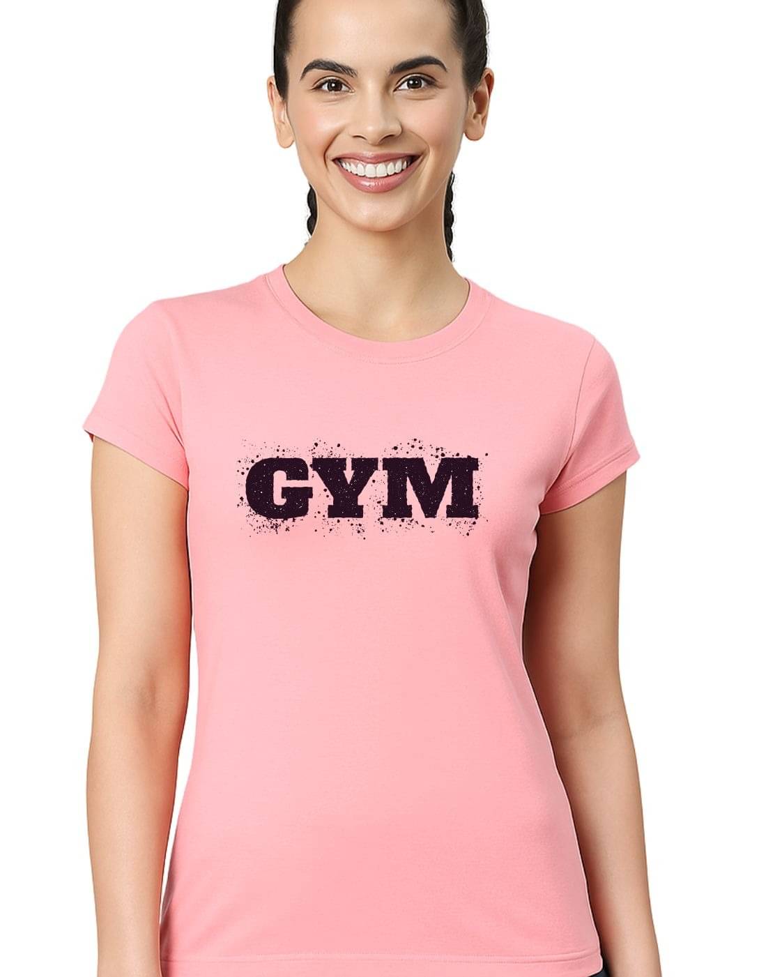     			TREERANGA Women Cotton Solid Regular Fit Round Neck T-Shirt ( Peach )