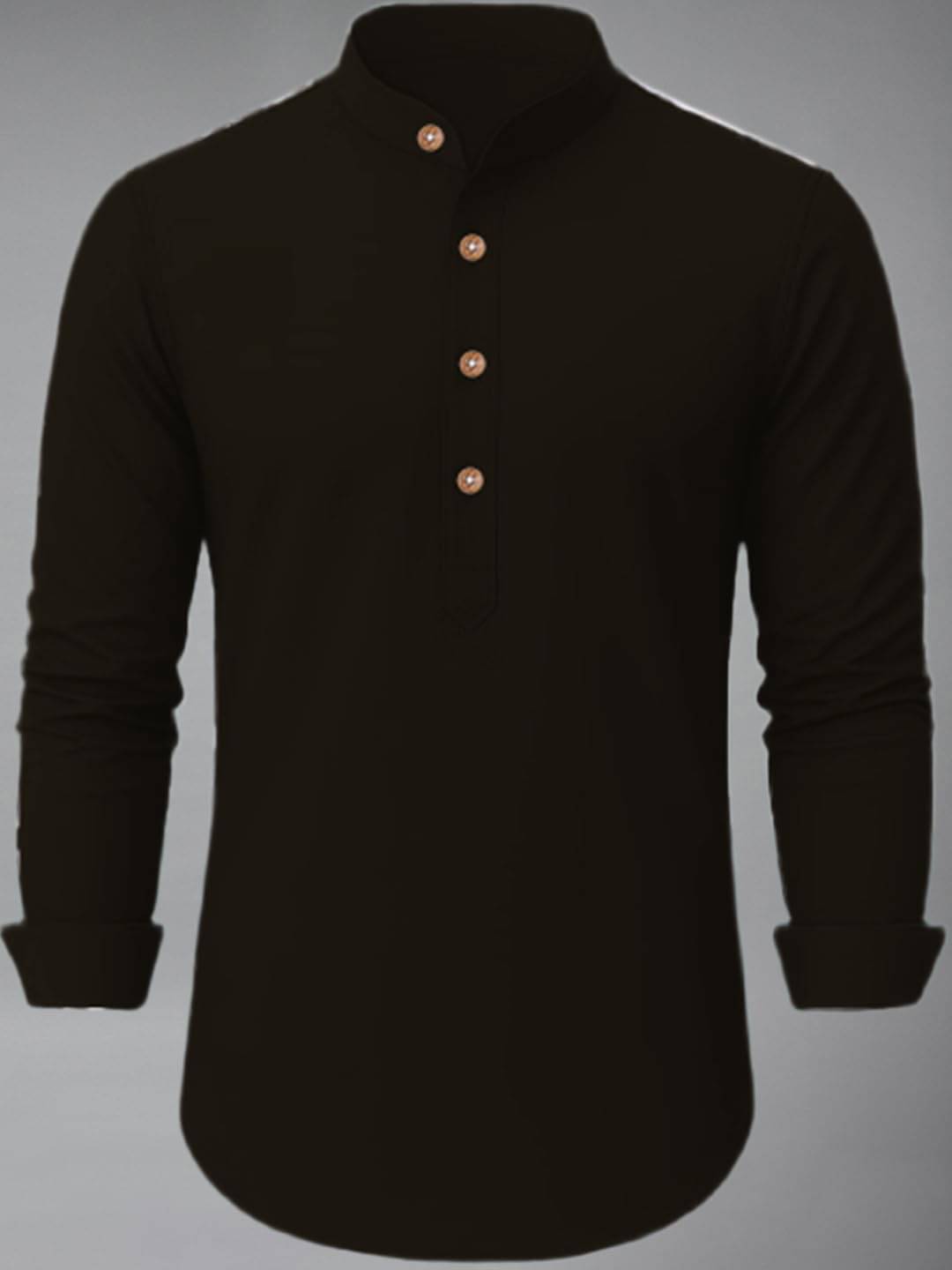 UNI VIBE Black Cotton Blend Men's Shirt Style Kurta ( Pack of 1 ) UNI VIBE Black Cotton Blend Men's Shirt Style Kurta ( Pack of 1 )
