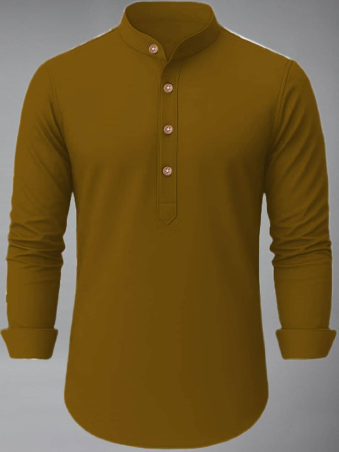 UNI VIBE Brown Cotton Blend Men's Shirt Style Kurta ( Pack of 1 ) UNI VIBE Brown Cotton Blend Men's Shirt Style Kurta ( Pack of 1 )