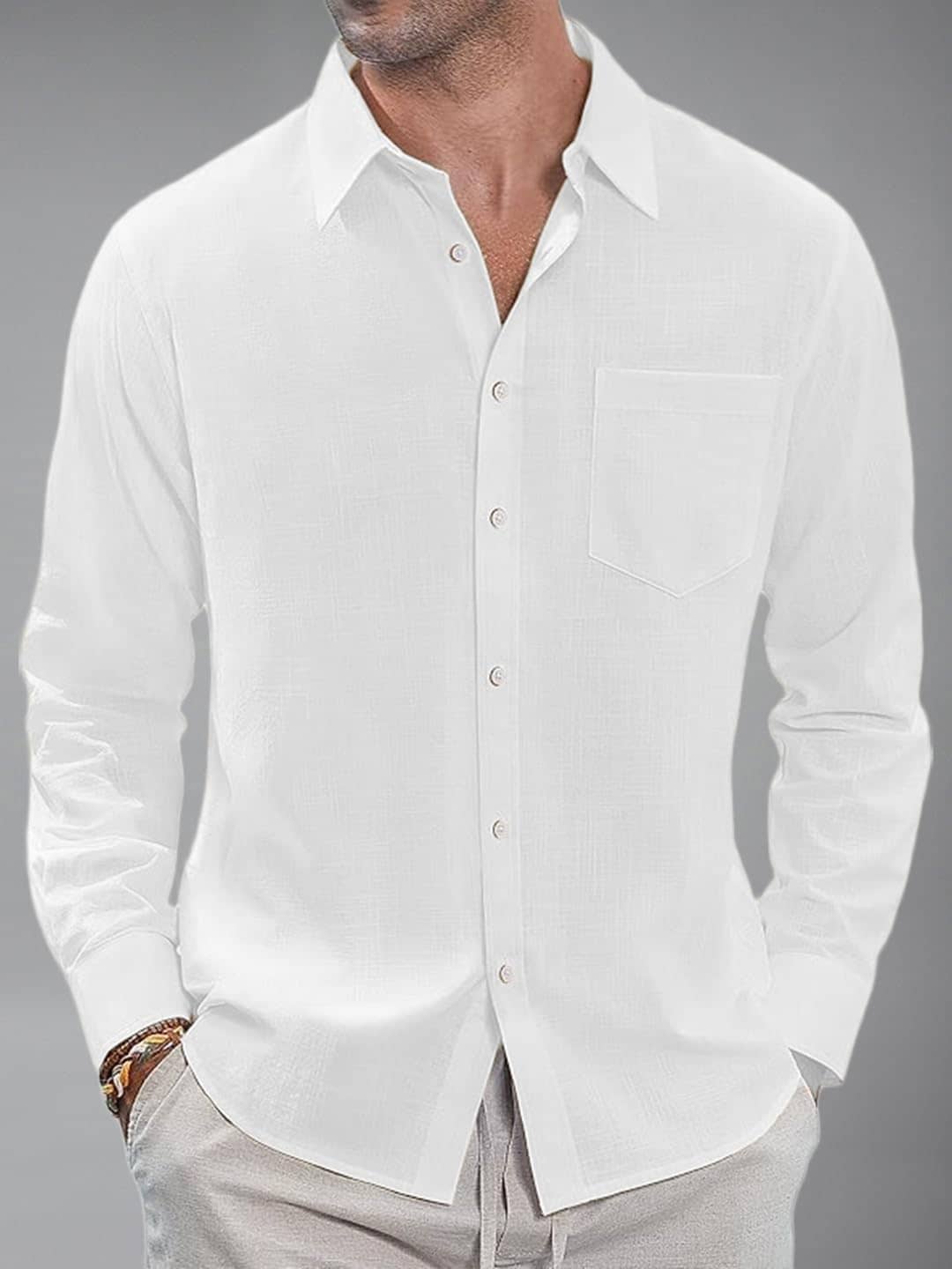UNI VIBE Cotton Blend Slim Fit Solids Full Sleeves Men's Casual Shirt - Green ( Pack of 1 )