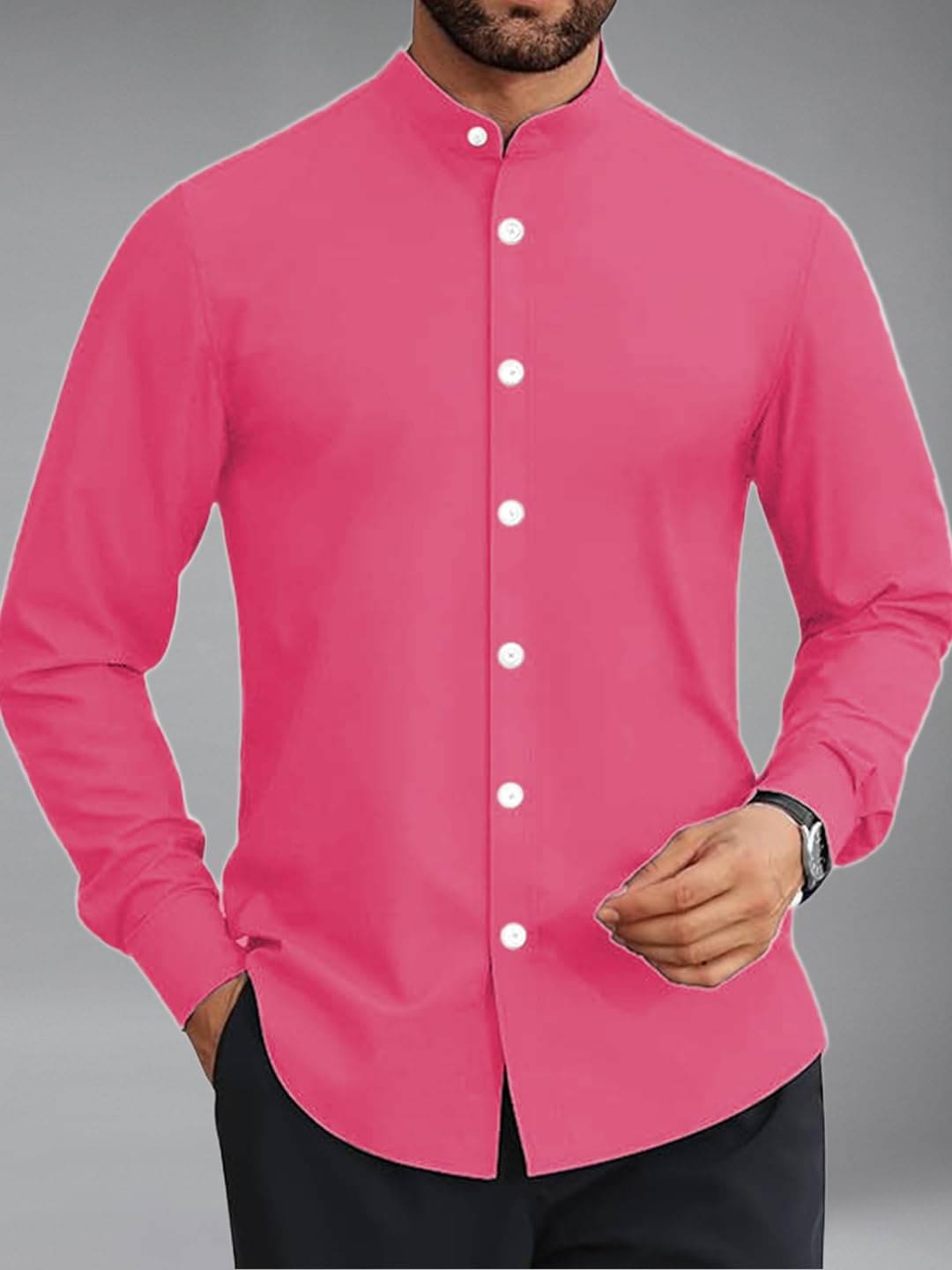 UNI VIBE Cotton Blend Slim Fit Solids Full Sleeves Men's Casual Shirt - Pink ( Pack of 1 ) UNI VIBE Cotton Blend Slim Fit Solids Full Sleeves Men's Casual Shirt - Pink ( Pack of 1 )