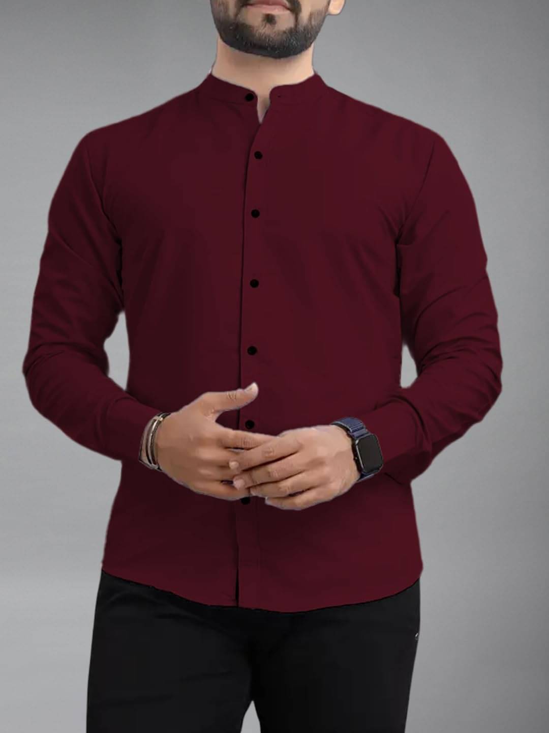 UNI VIBE Cotton Blend Slim Fit Solids Full Sleeves Men's Casual Shirt - Maroon ( Pack of 1 ) UNI VIBE Cotton Blend Slim Fit Solids Full Sleeves Men's Casual Shirt - Maroon ( Pack of 1 )