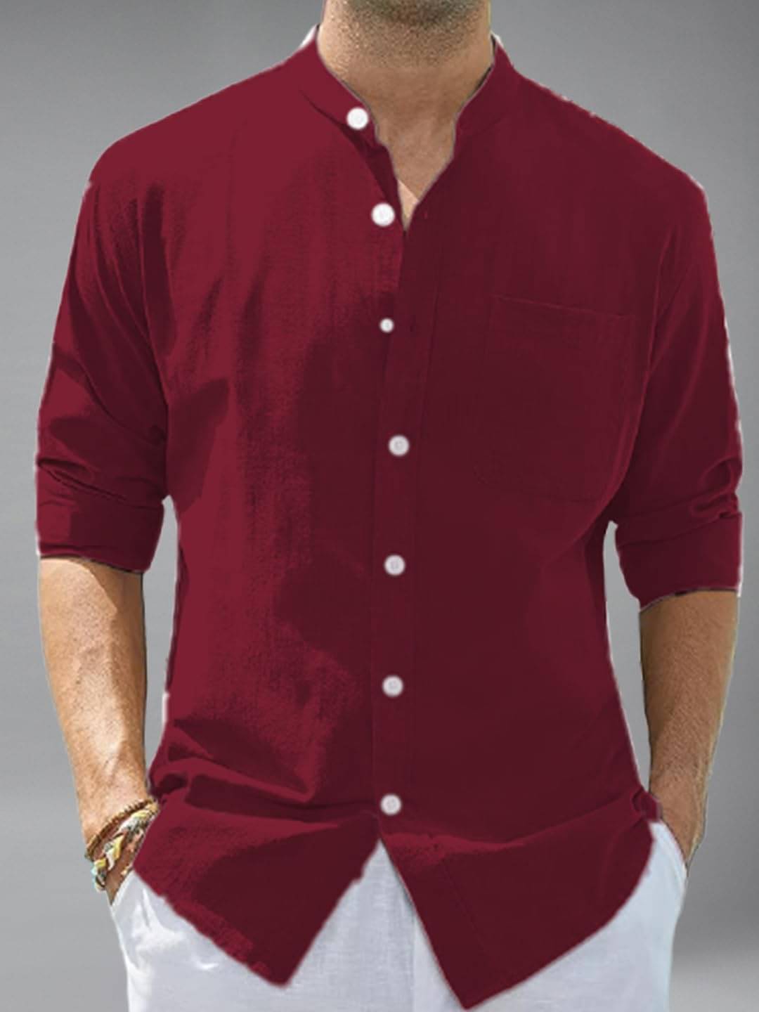 UNI VIBE Cotton Blend Slim Fit Solids Full Sleeves Men's Casual Shirt - Maroon ( Pack of 1 ) UNI VIBE Cotton Blend Slim Fit Solids Full Sleeves Men's Casual Shirt - Maroon ( Pack of 1 )
