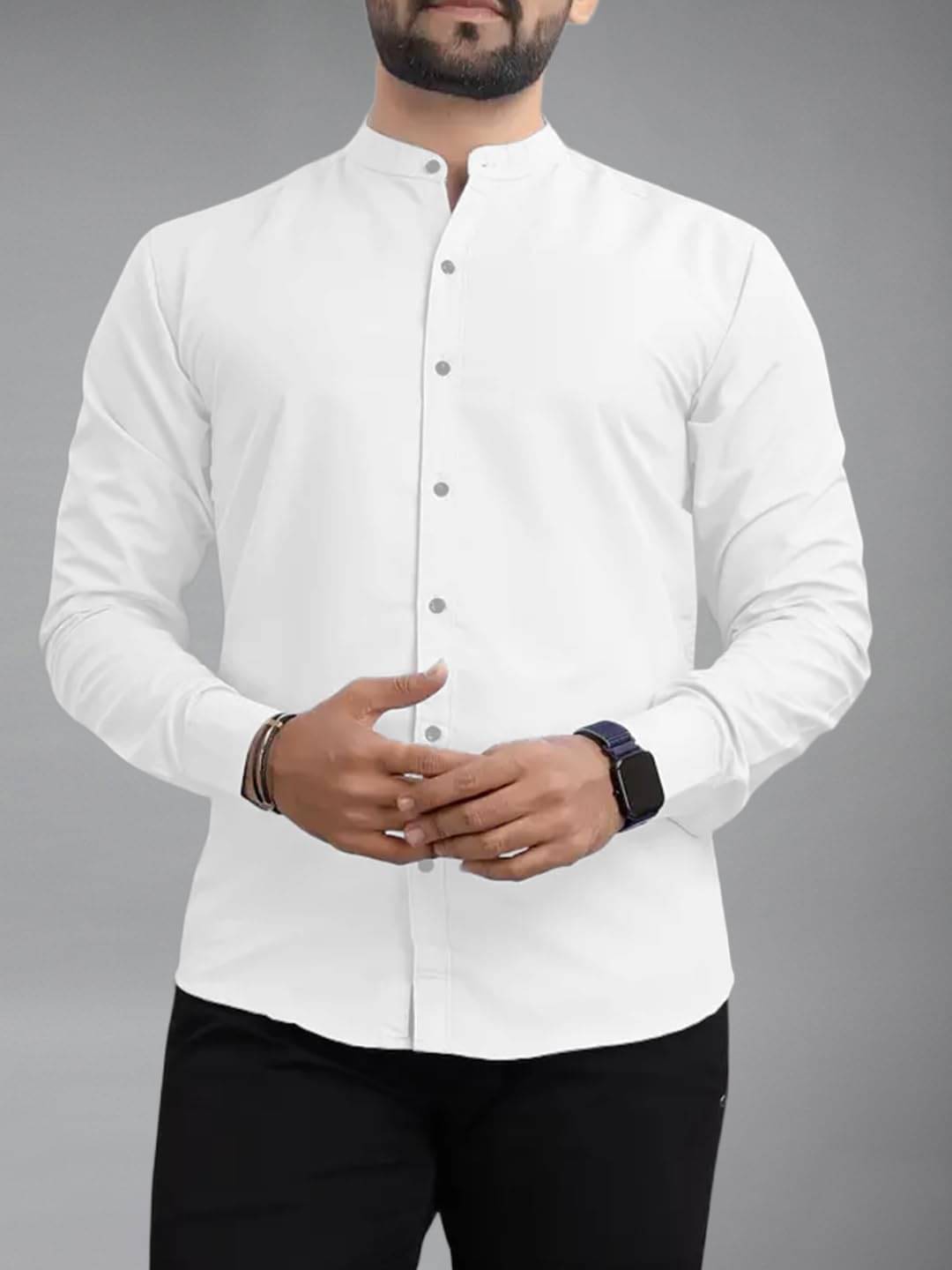     			UNI VIBE Cotton Blend Slim Fit Solids Full Sleeves Men's Casual Shirt - White ( Pack of 1 )