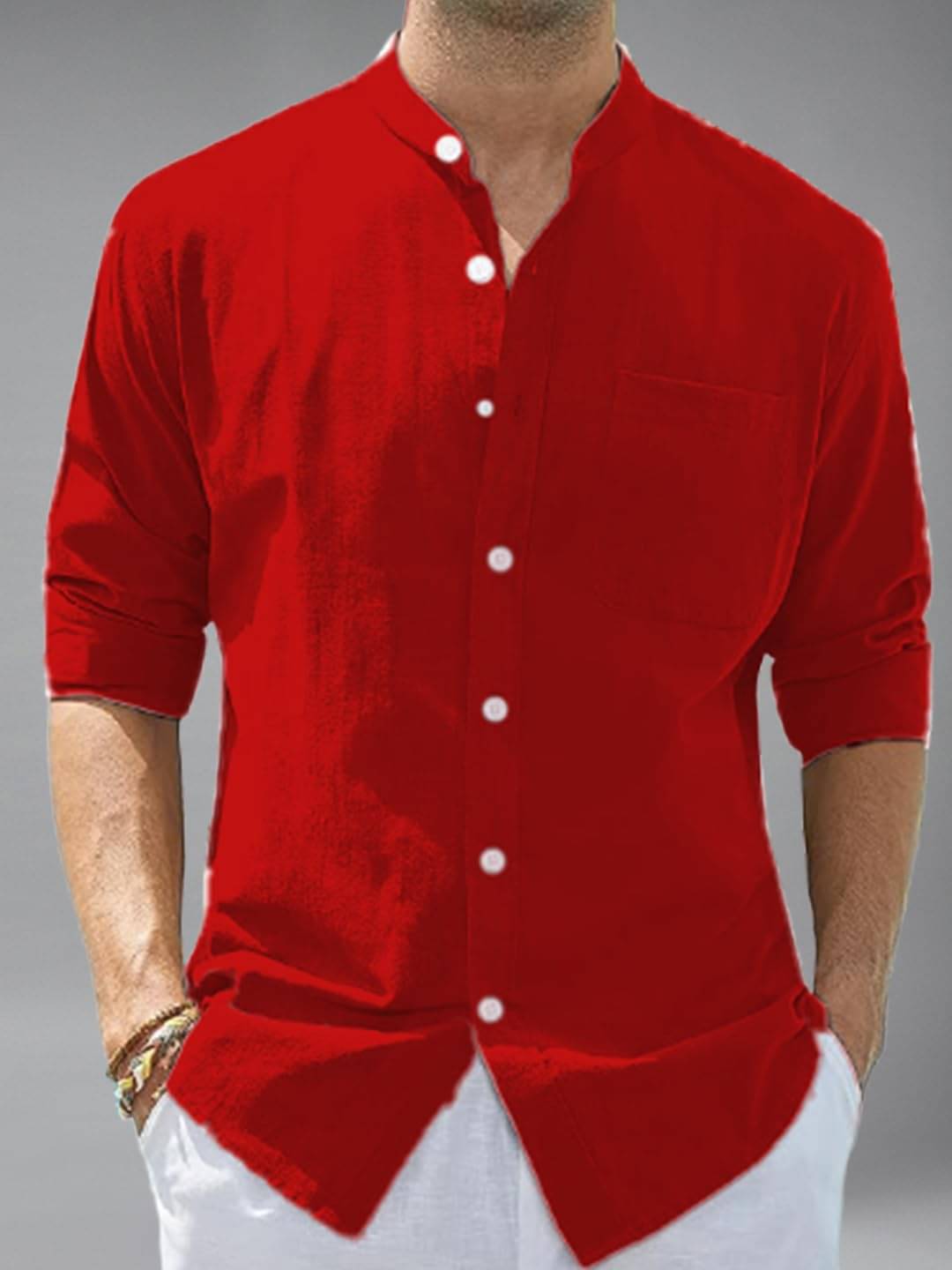 UNI VIBE Cotton Blend Slim Fit Solids Full Sleeves Men's Casual Shirt - Red ( Pack of 1 ) UNI VIBE Cotton Blend Slim Fit Solids Full Sleeves Men's Casual Shirt - Red ( Pack of 1 )