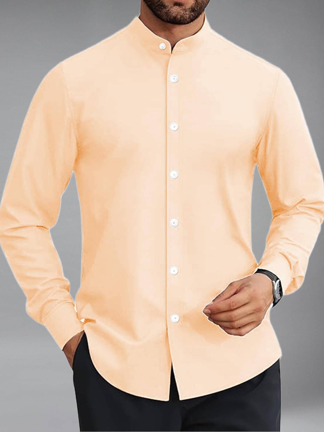 UNI VIBE Cotton Blend Slim Fit Solids Full Sleeves Men's Casual Shirt - Orange ( Pack of 1 ) UNI VIBE Cotton Blend Slim Fit Solids Full Sleeves Men's Casual Shirt - Orange ( Pack of 1 )