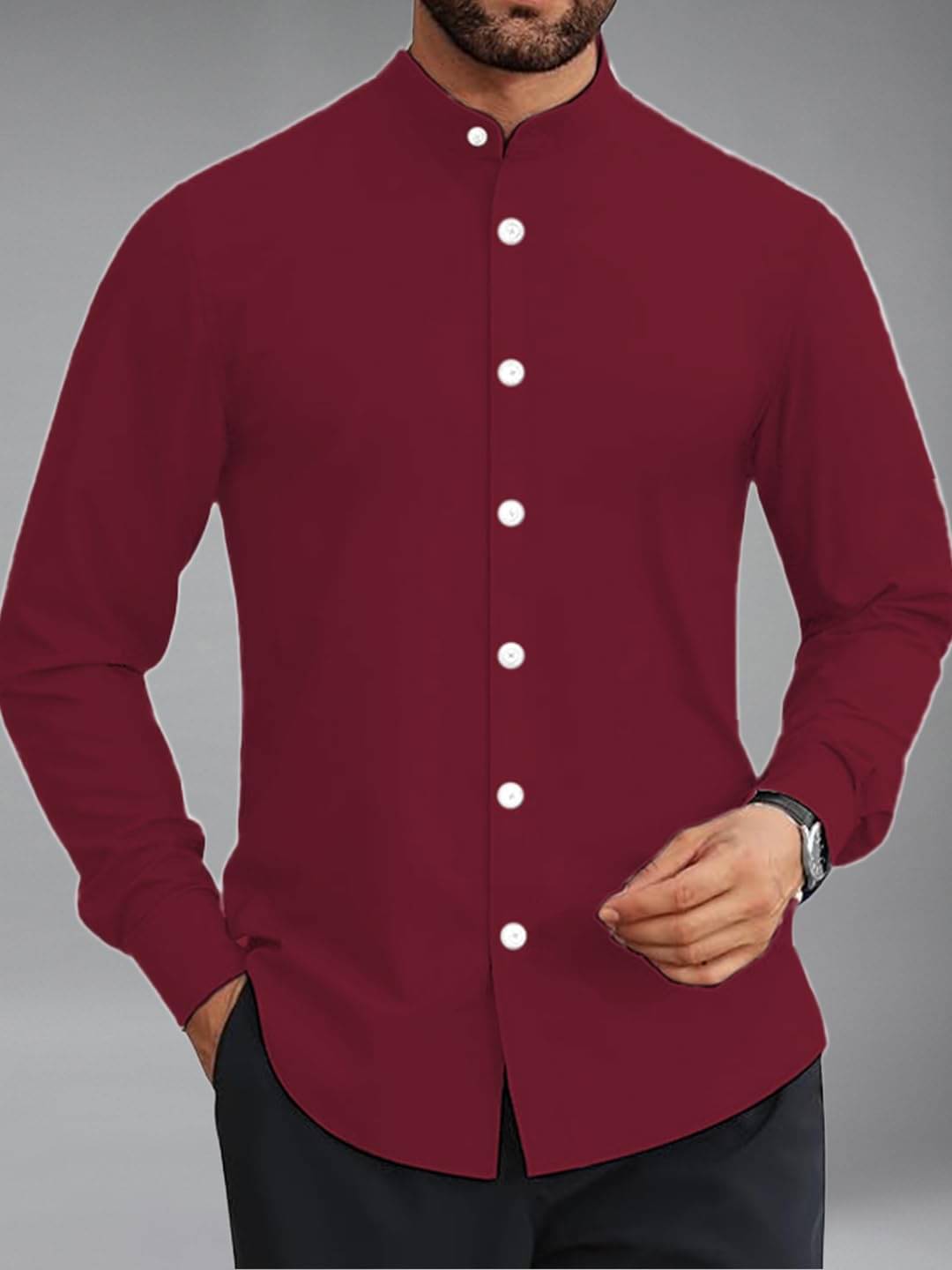 UNI VIBE Cotton Blend Slim Fit Solids Full Sleeves Men's Casual Shirt - Maroon ( Pack of 1 ) UNI VIBE Cotton Blend Slim Fit Solids Full Sleeves Men's Casual Shirt - Maroon ( Pack of 1 )