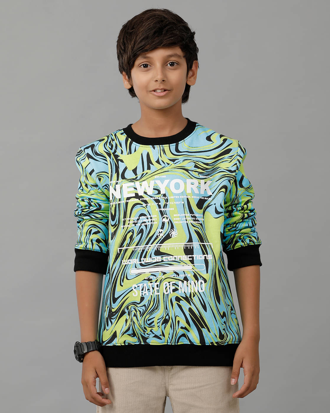     			Under Fourteen Only Pack of 1 Boys Fleece Sweatshirt ( Green )