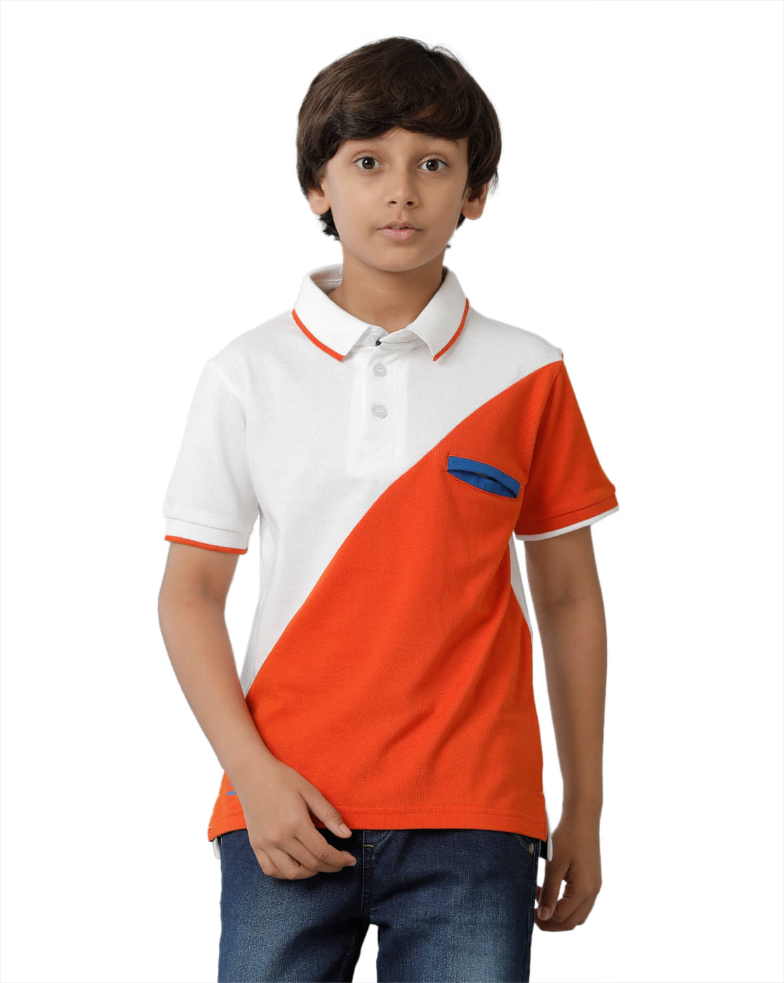     			Under Fourteen Only Pack of 1 boys cotton Polo T-Shirt ( Orange )