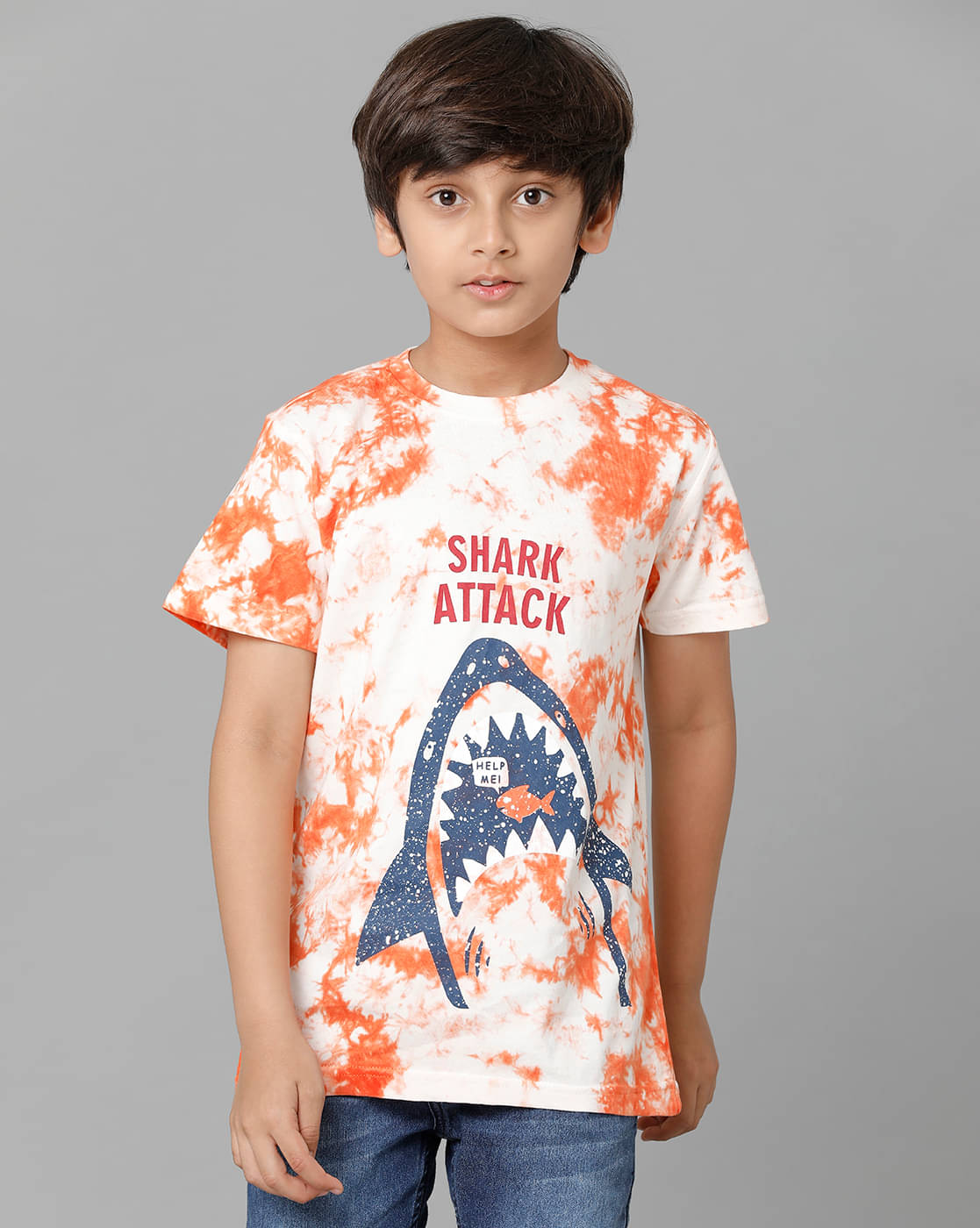     			Under Fourteen Only Pack of 1 boys cotton T-Shirt ( Orange )