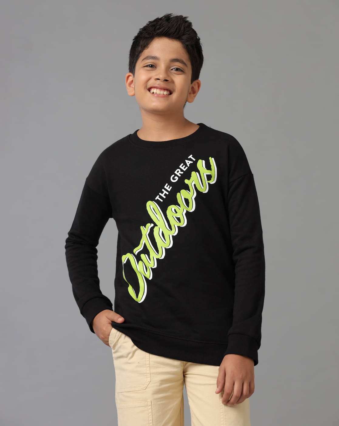     			Under Fourteen Only Pack of 1 Boys Fleece Sweatshirt ( Black )