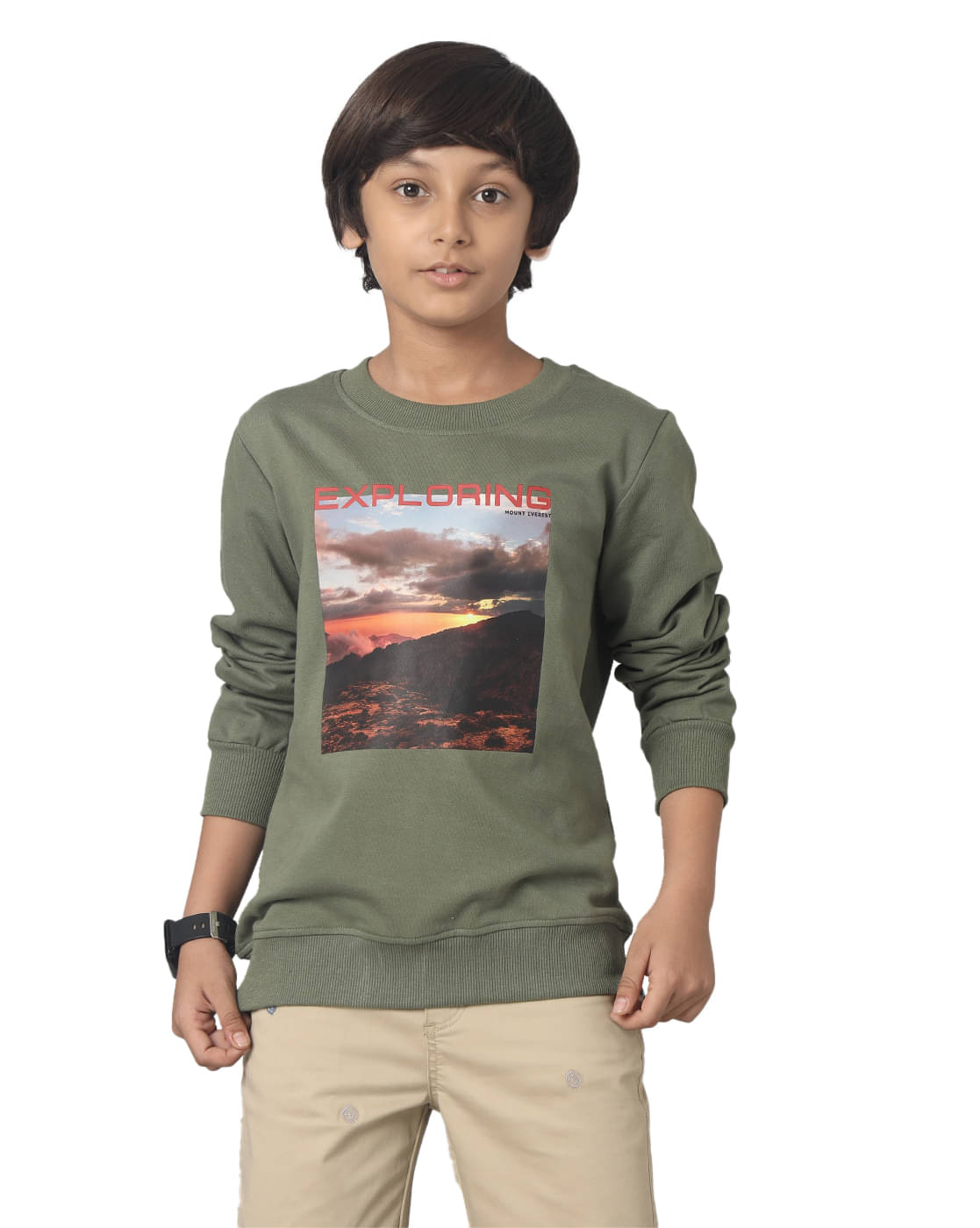     			Under Fourteen Only Pack of 1 Boys Fleece Sweatshirt ( Green )