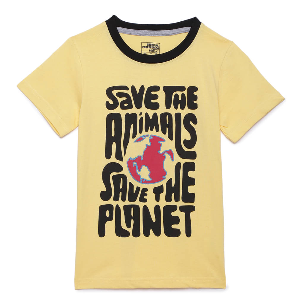    			Under Fourteen Only Pack of 1 boys cotton T-Shirt ( Yellow )