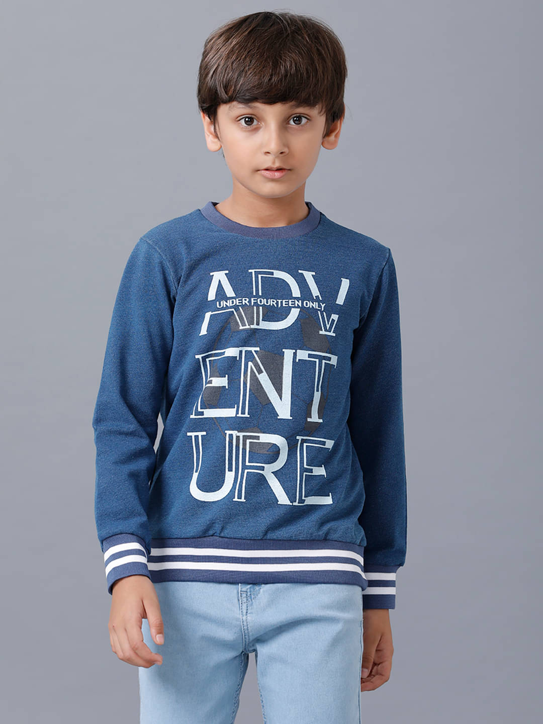     			Under Fourteen Only Pack of 1 boys cotton T-Shirt ( Blue )