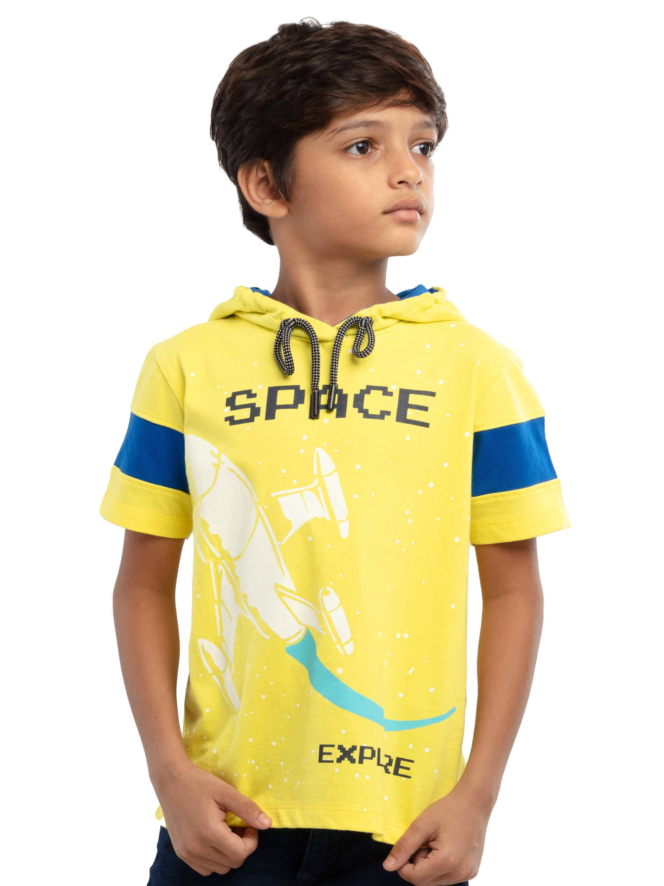     			Under Fourteen Only Pack of 1 boys cotton T-Shirt ( Yellow )