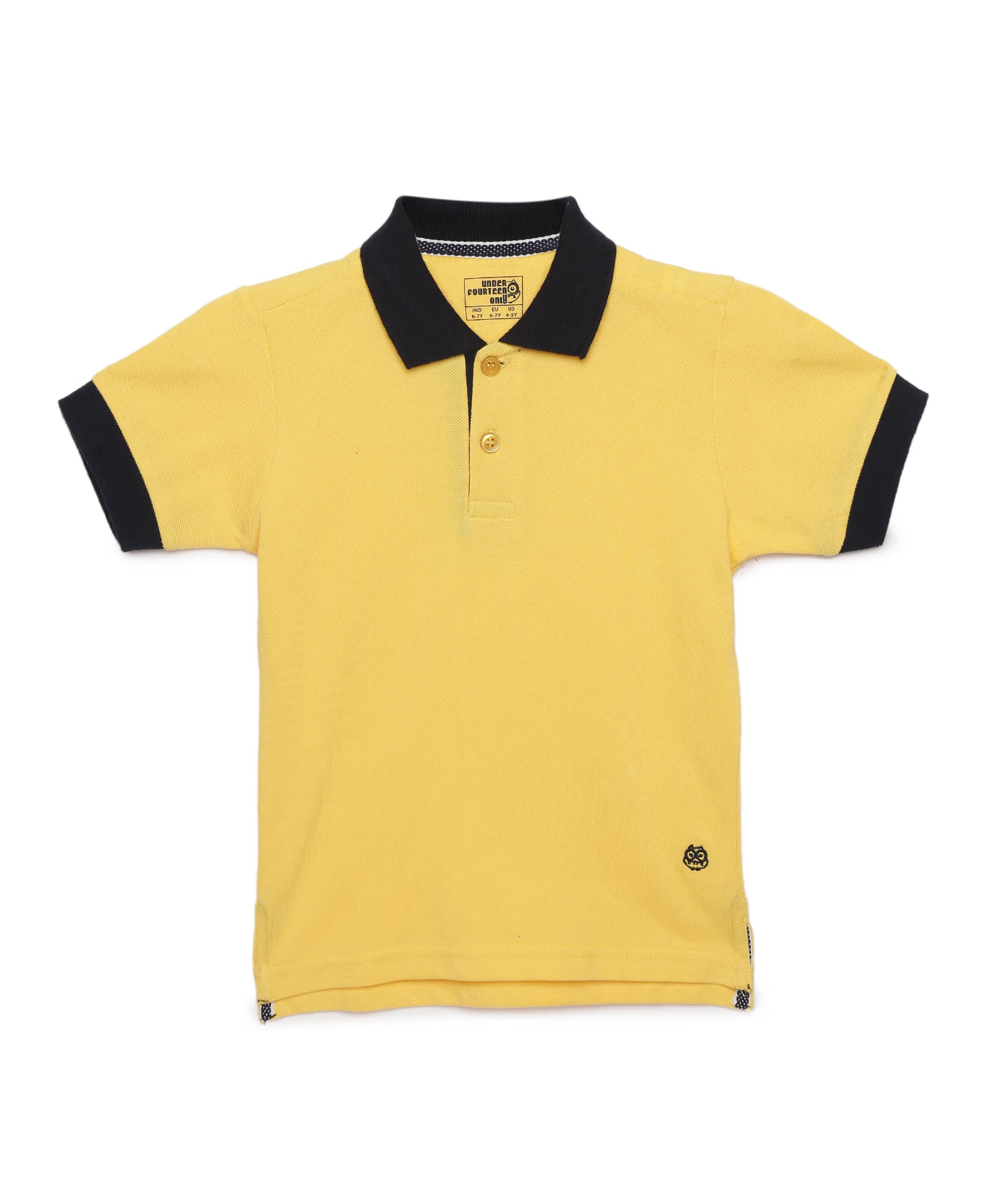     			Under Fourteen Only Pack of 1 boys cotton Polo T-Shirt ( Yellow )