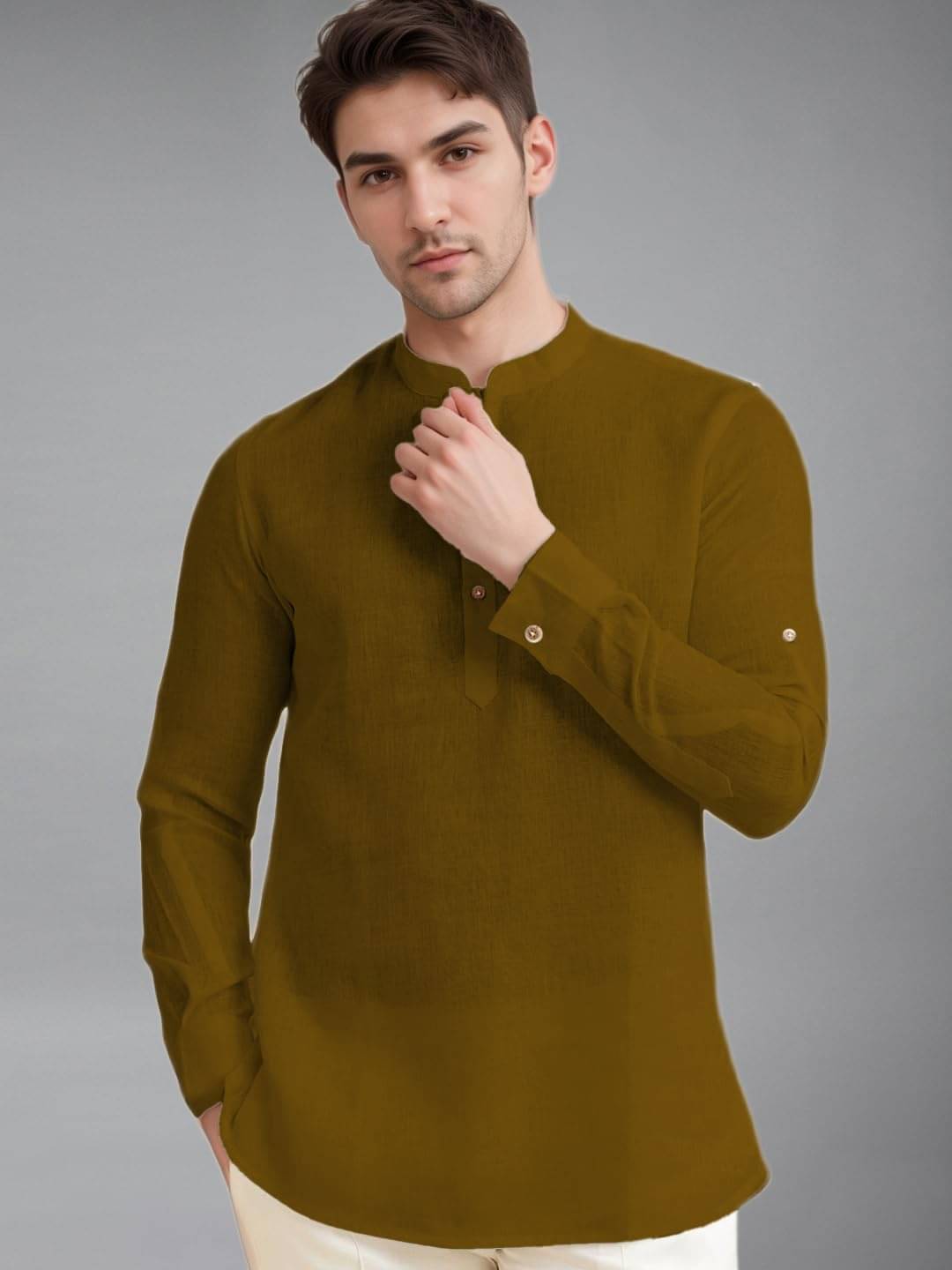 Vida Loca Brown Cotton Blend Men's Shirt Style Kurta ( Pack of 1 ) Vida Loca Brown Cotton Blend Men's Shirt Style Kurta ( Pack of 1 )