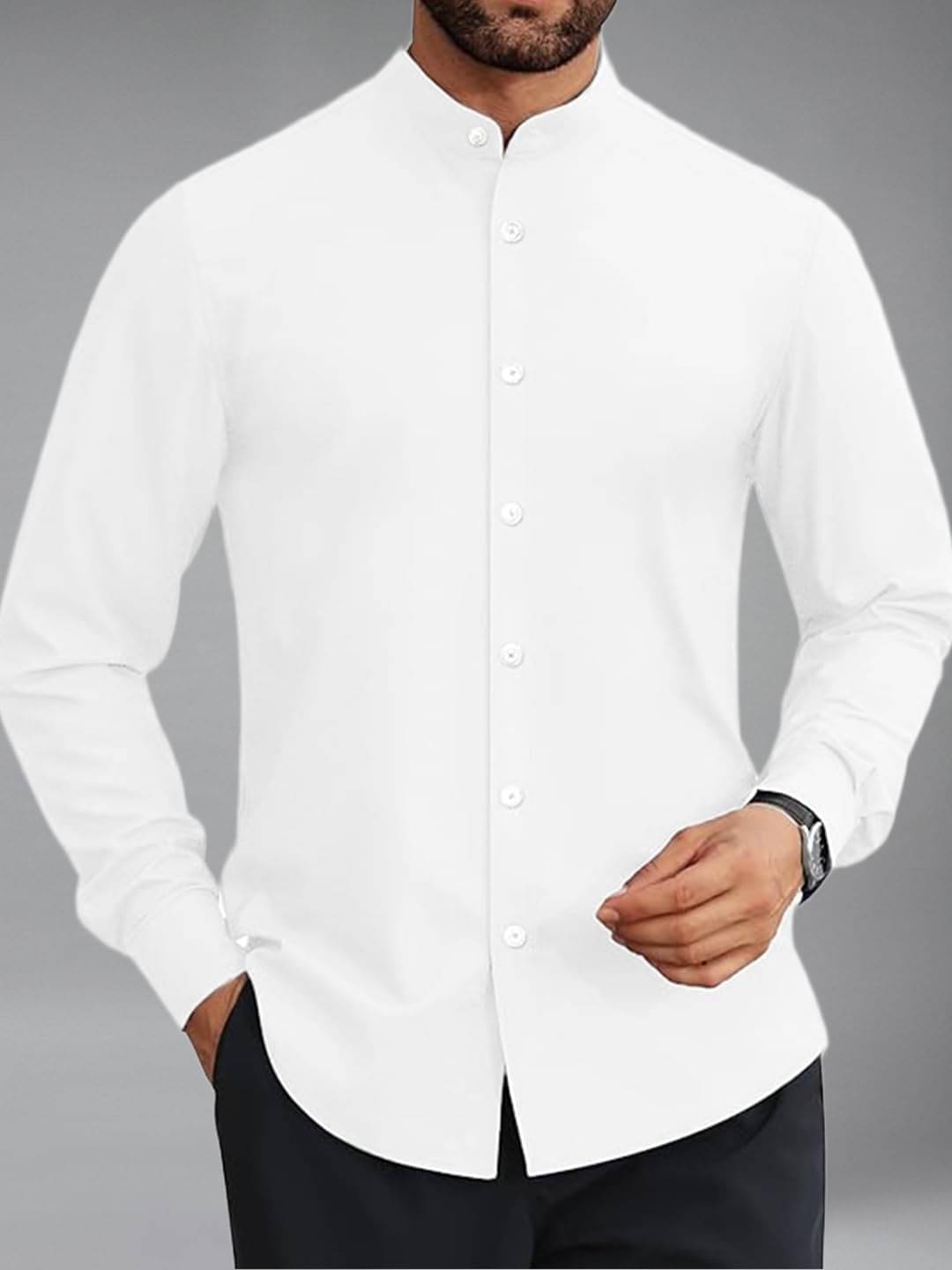     			Vida Loca Cotton Blend Slim Fit Solids Full Sleeves Men's Casual Shirt - White ( Pack of 1 )