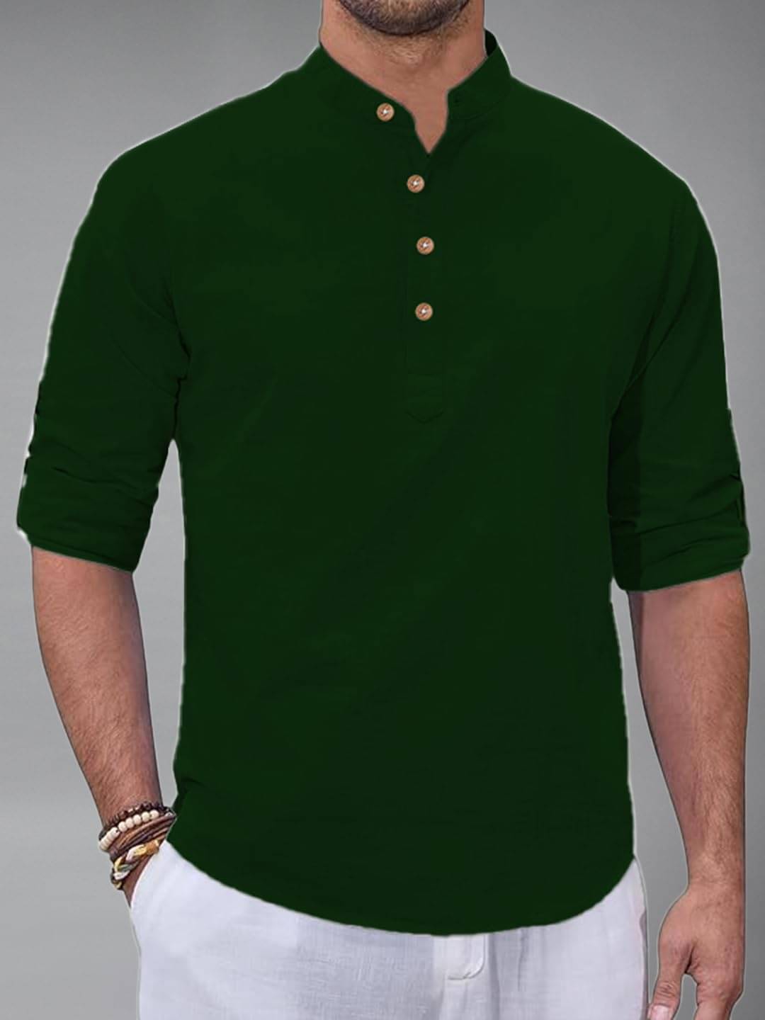 Vida Loca Grey Cotton Blend Men's Shirt Style Kurta ( Pack of 1 ) Vida Loca Grey Cotton Blend Men's Shirt Style Kurta ( Pack of 1 )