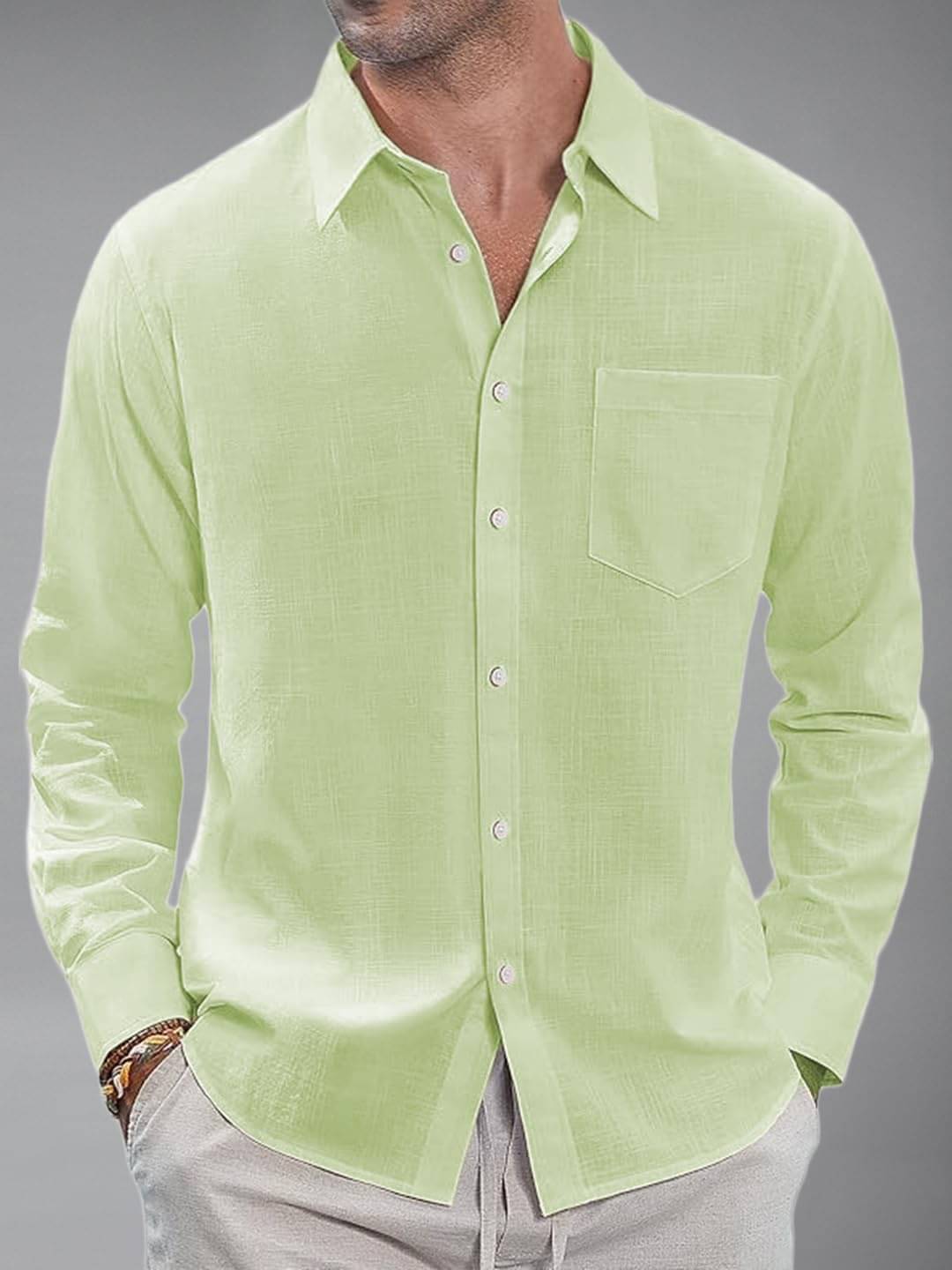     			Yugnik Cotton Blend Slim Fit Full Sleeves Men's Formal Shirt - Sea Green ( Pack of 1 )
