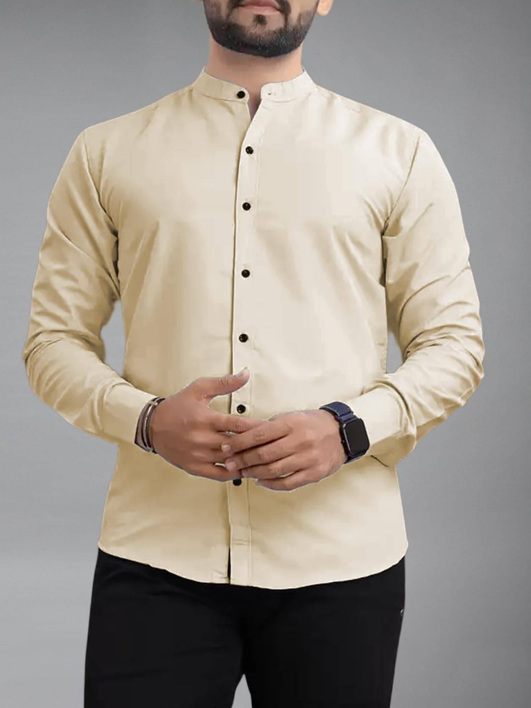 Yugnik Cotton Blend Slim Fit Full Sleeves Men's Formal Shirt - Beige ( Pack of 1 ) Yugnik Cotton Blend Slim Fit Full Sleeves Men's Formal Shirt - Beige ( Pack of 1 )