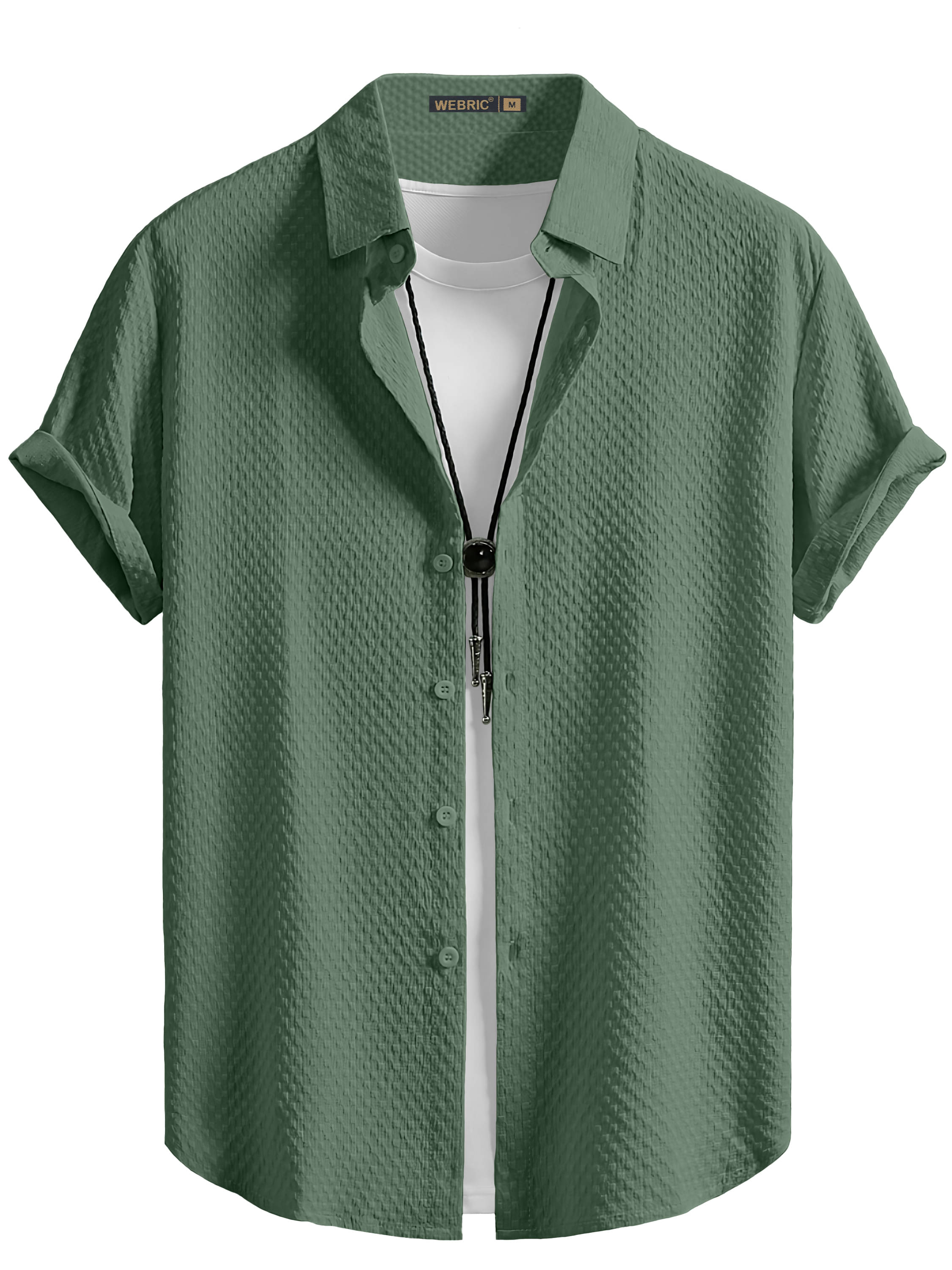 color bucket Cotton Blend Regular Fit Popcorn Textured Half Sleeves Men's Casual Shirt - Green ( Pack of 1 )     			color bucket Cotton Blend Regular Fit Popcorn Textured Half Sleeves Men's Casual Shirt - Green ( Pack of 1 )