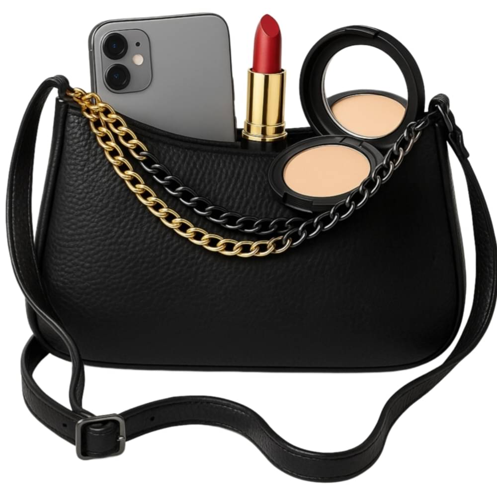     			zaneya Handheld Bag PU Set of 1 ( Black )