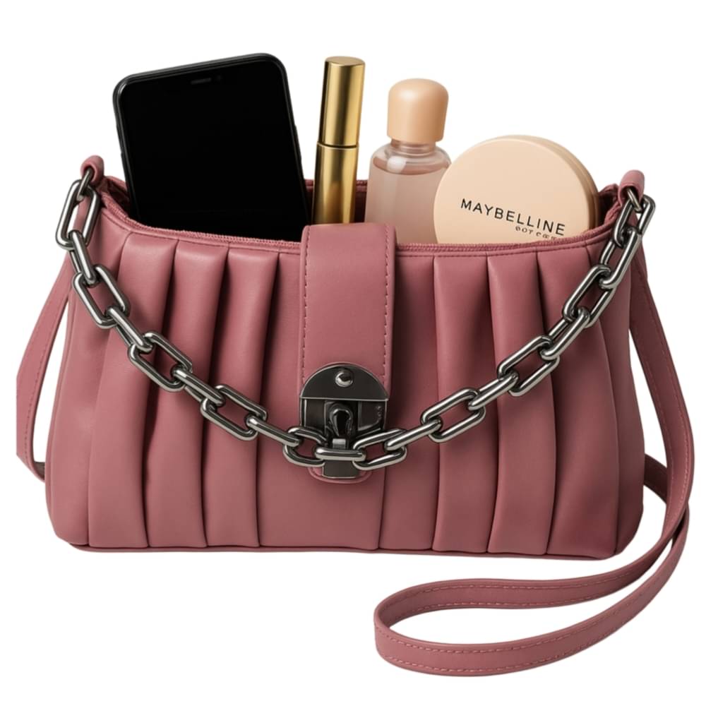     			zaneya Handheld Bag PU Set of 1 ( Purple )