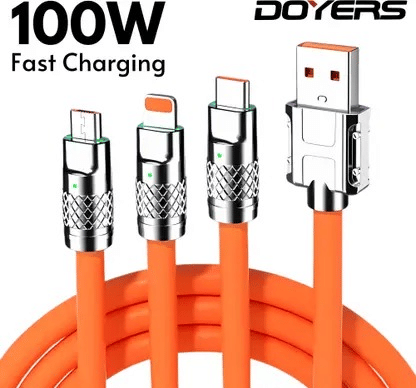 3 in 1 Charger Cable 120w 6A Super Fast Charging Type C IP Micro USB 3 in 1 Charger Cable 120w 6A Super Fast Charging Type C IP Micro USB