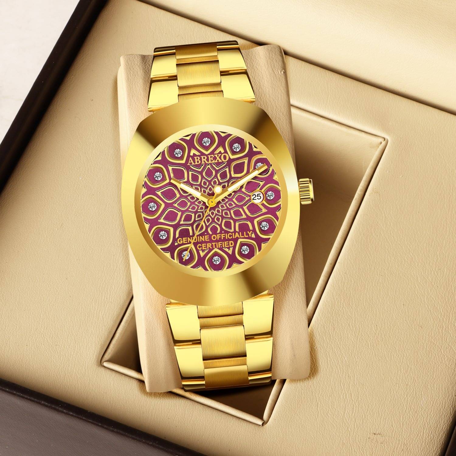     			Abrexo Gold Stainless Steel Analog Men's Watch