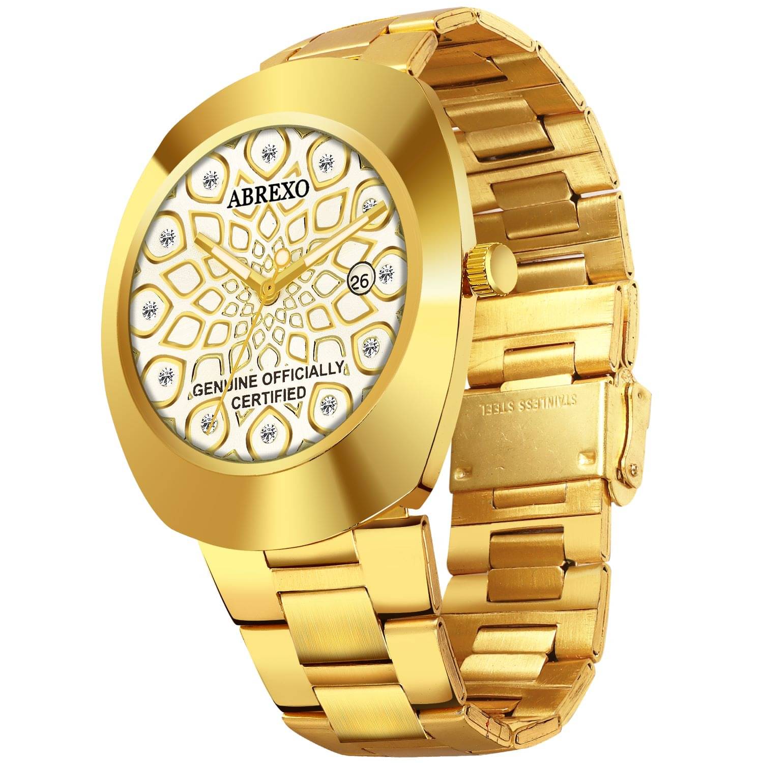     			Abrexo Gold Stainless Steel Analog Men's Watch