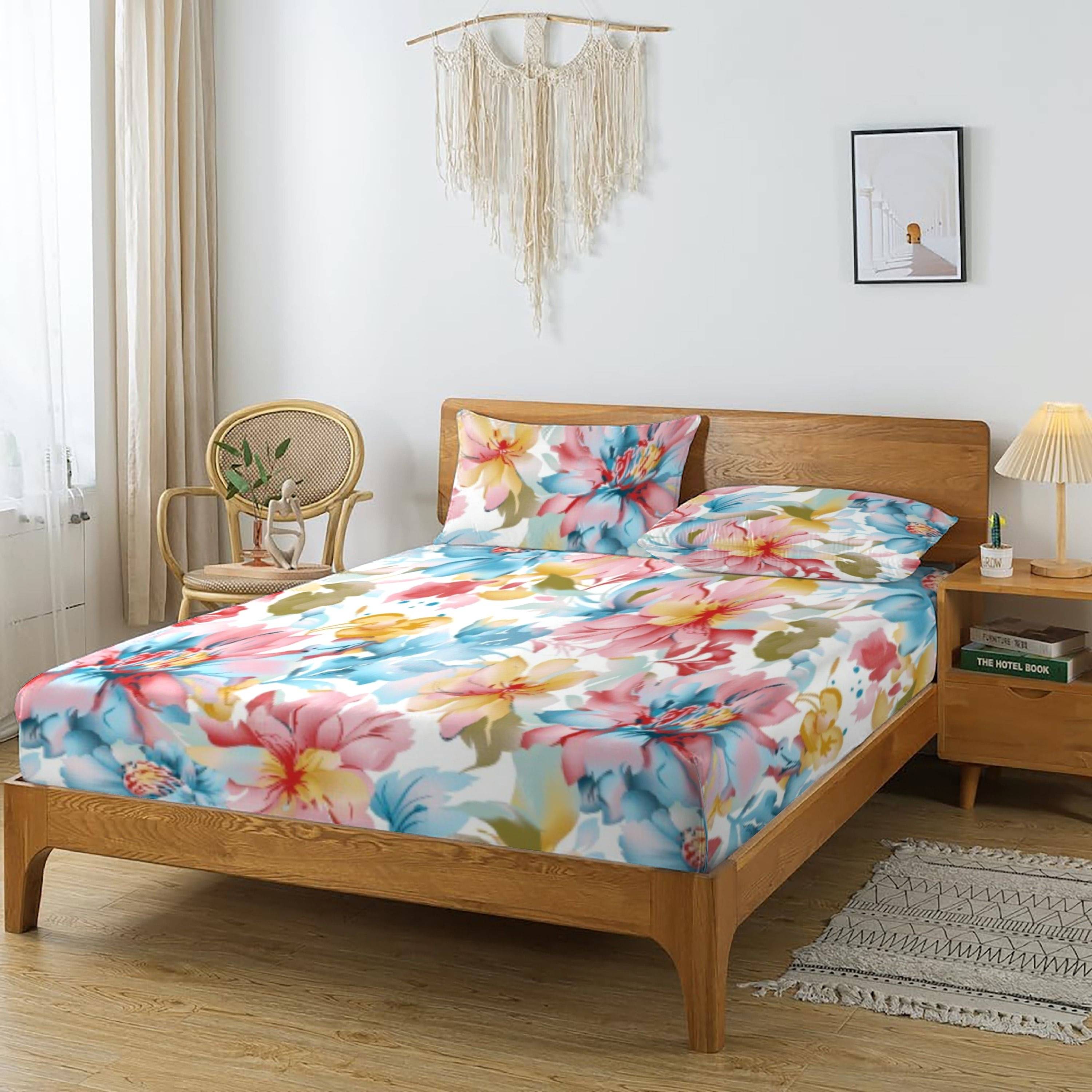 Apala Microfiber 1 Double King Bedsheet with 2 Pillow Covers ( Multicolor )     			Apala Microfiber 1 Double King Bedsheet with 2 Pillow Covers ( Multicolor )