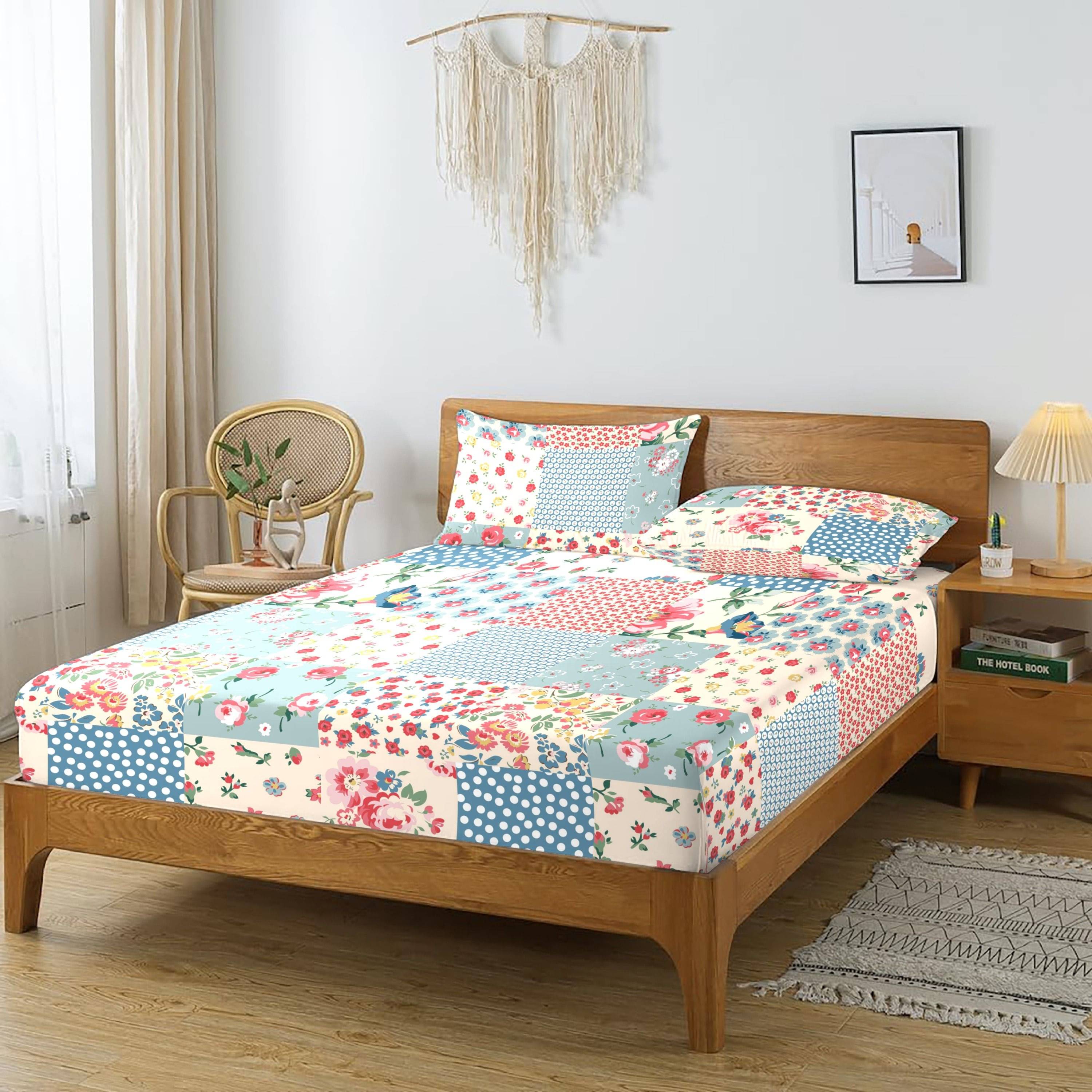 Apala Microfiber 1 Double King Bedsheet with 2 Pillow Covers ( Multicolor )     			Apala Microfiber 1 Double King Bedsheet with 2 Pillow Covers ( Multicolor )