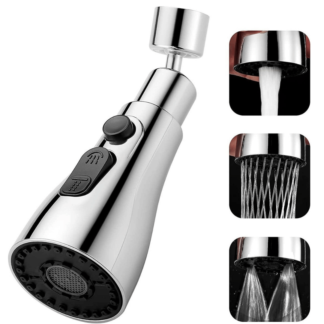 BATHBLISS 3 Flow Modes | Flexible Faucet Extender for Taps Steel Kitchen Sink Tap (Sink Cock)