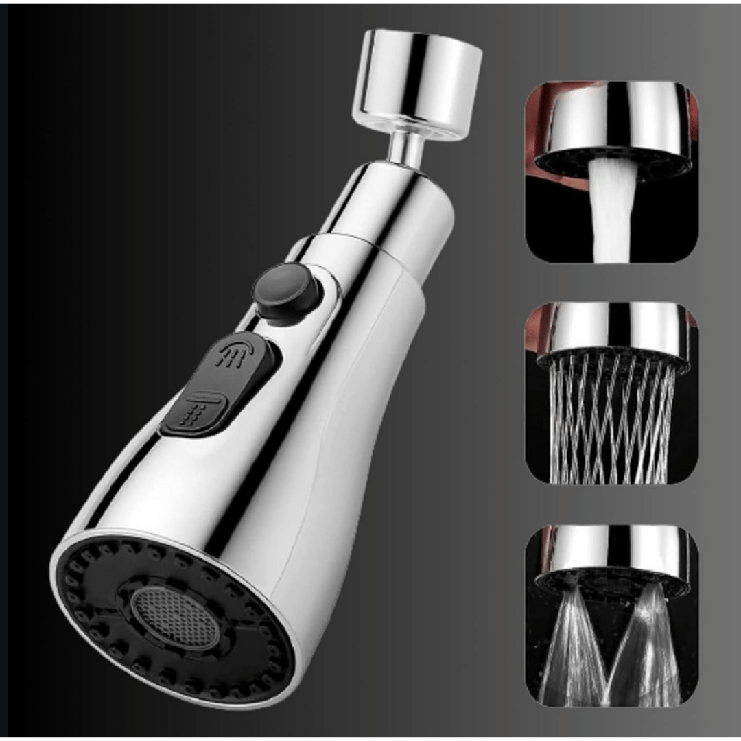 BATHBLISS 360 Rotation Tap Shower with 3 Mode Tap Extender Steel Kitchen Sink Tap (Sink Cock)
