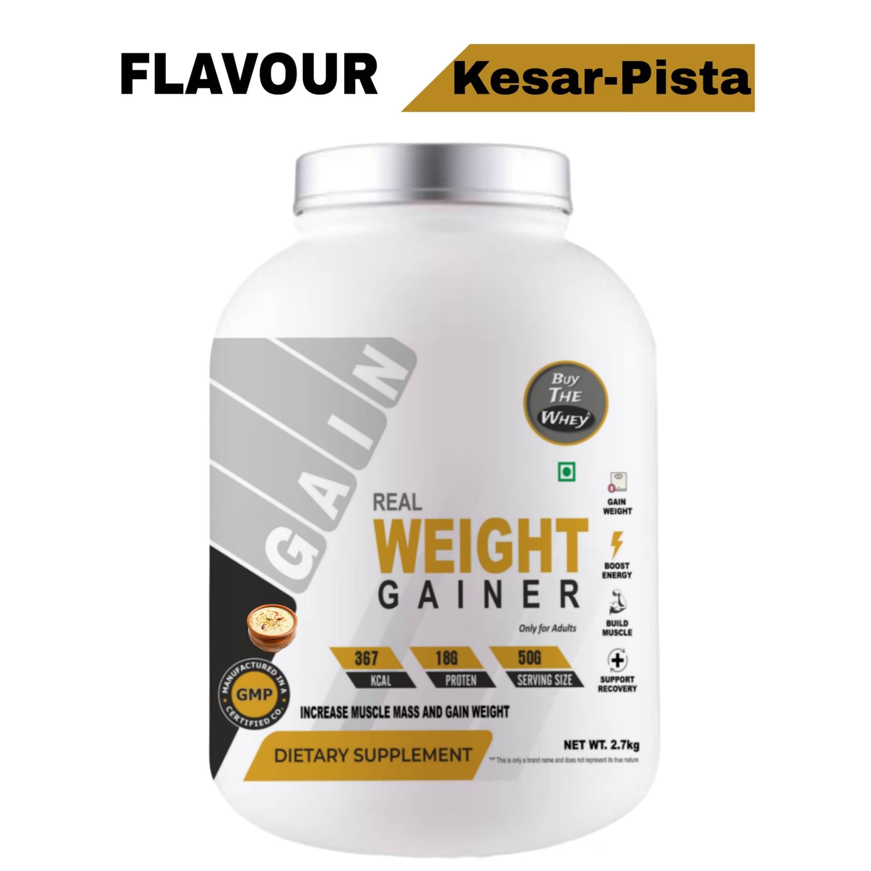     			BUY THE WHEY Kesar Pista Badam Weight Gainer ( Pack of 1 )