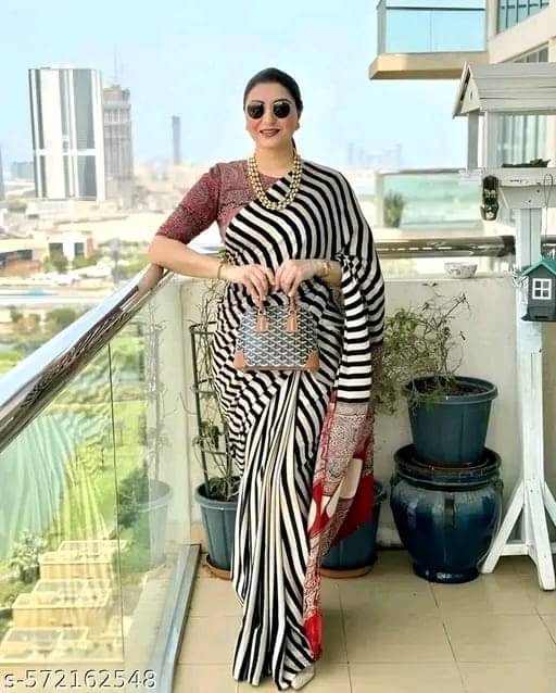 Bhuwal Fashion Crepe Printed Regular Saree With Unstitched Blouse Piece ( Multicolor 1 ) Bhuwal Fashion Crepe Printed Regular Saree With Unstitched Blouse Piece ( Multicolor 1 )