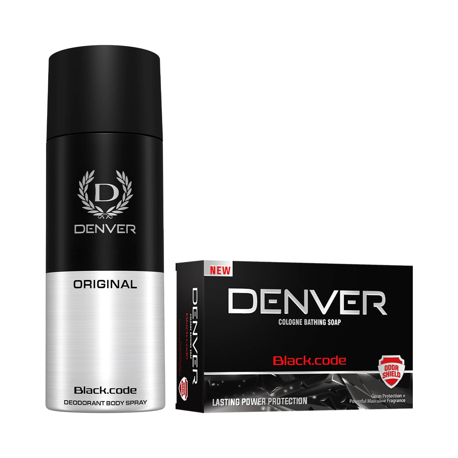 Denver Black Code Original 150 ml + Soap 125 gm Deodorant Spray for Men 275 ml ( Pack of 2 ) Denver Black Code Original 150 ml + Soap 125 gm Deodorant Spray for Men 275 ml ( Pack of 2 )