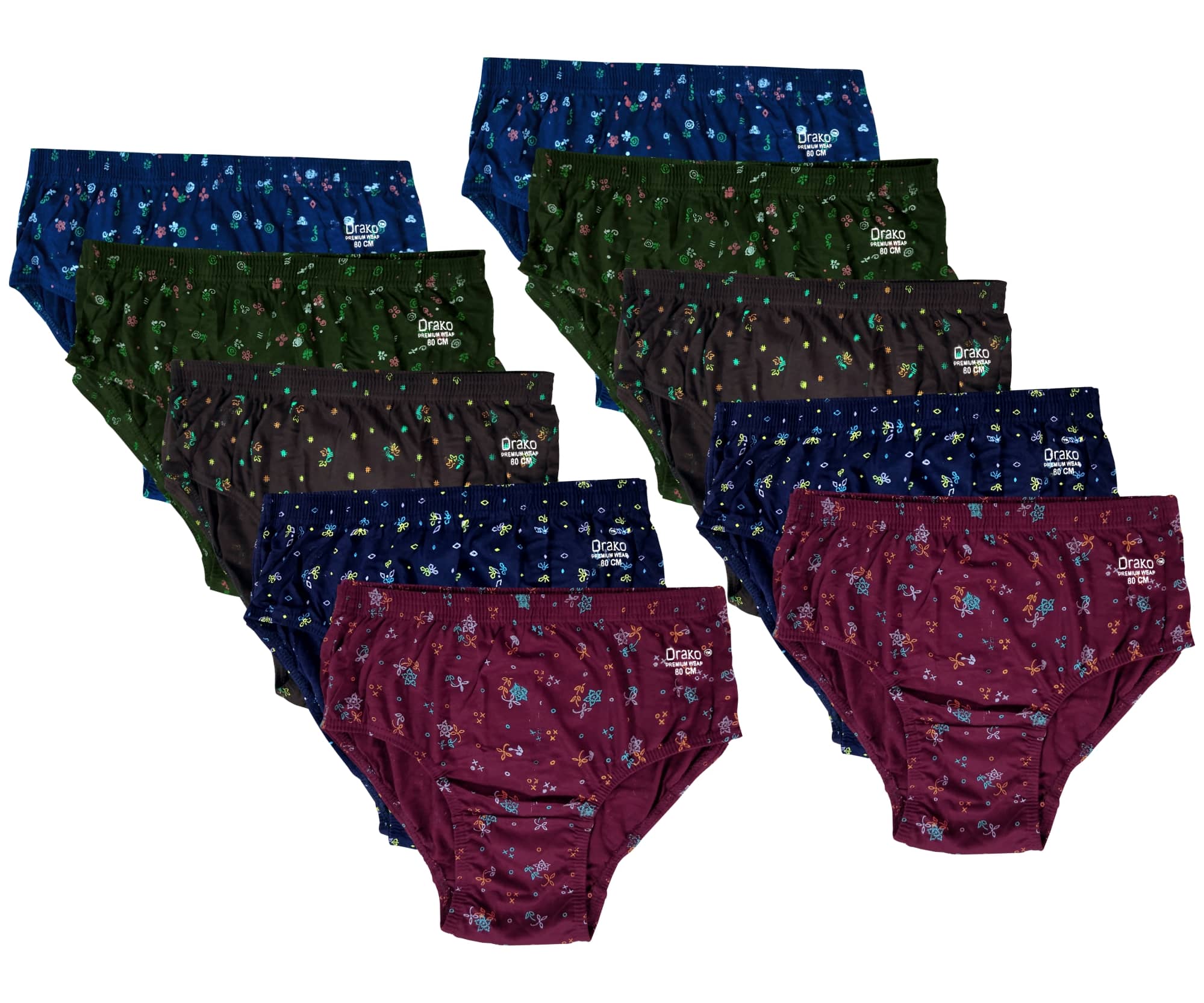 Drako Cotton Briefs ( Multicolor , Pack of 10 )