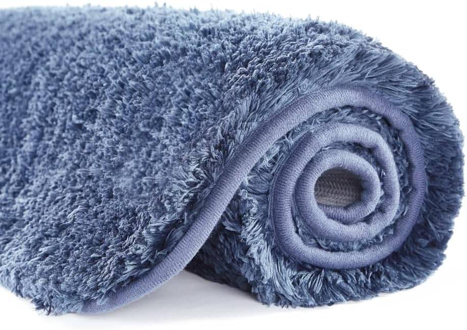 ELANZA Set of 1 Anti-skid Polyester Door Mat ( 60 X 40 cm ) Blue ELANZA Set of 1 Anti-skid Polyester Door Mat ( 60 X 40 cm ) Blue